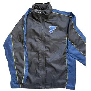 St. Louis Blues NHL Windbreaker Jacket (Black/Blue, XL)